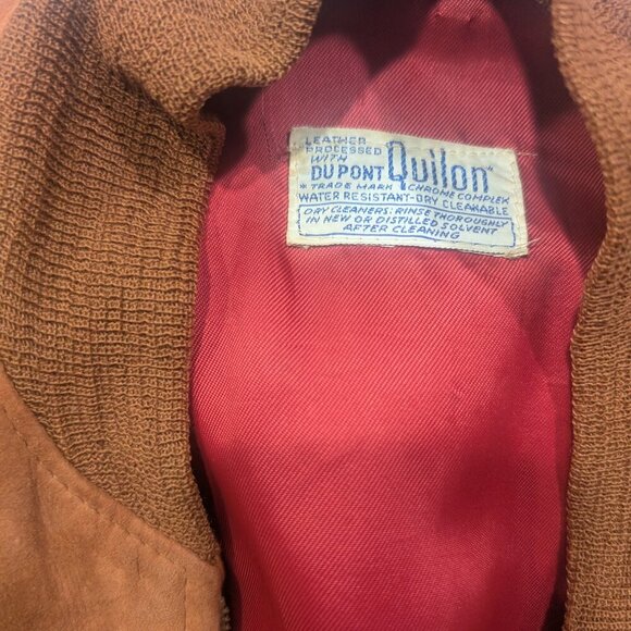 Vintage Dupont Cognac Suede Bomber Jacket - Picture 3 of 11